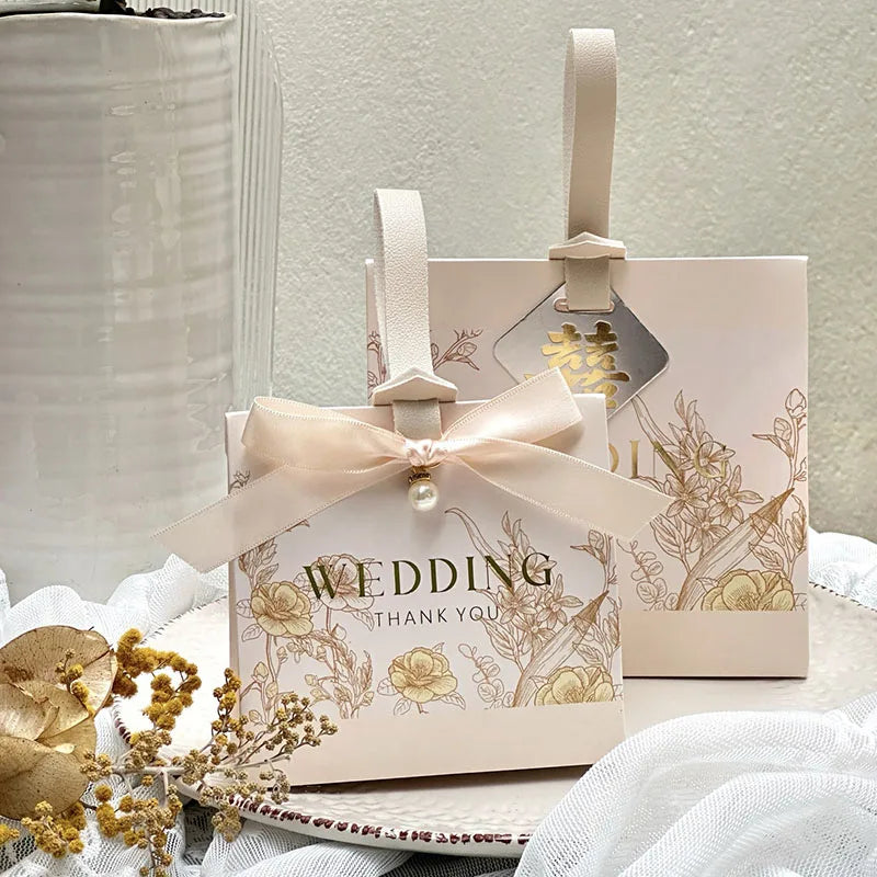 ELMAS 10/30/50Pcs Flower Wedding Boxes With Ribbons - Al Masam Stationery LLC