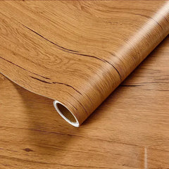 ELMAS Retro Faux Wood Waterproof Vinyl Wallpaper Roll - Al Masam Stationery LLC
