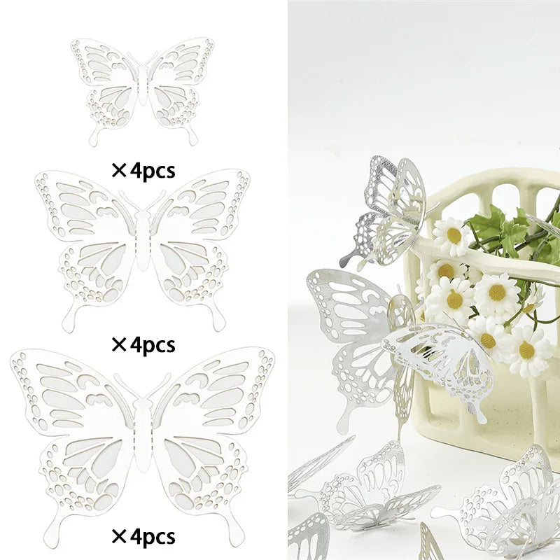 ELMAS 12Pcs 3D Butterfly Wall Stickers Home Decor Set - Al Masam Stationery LLC