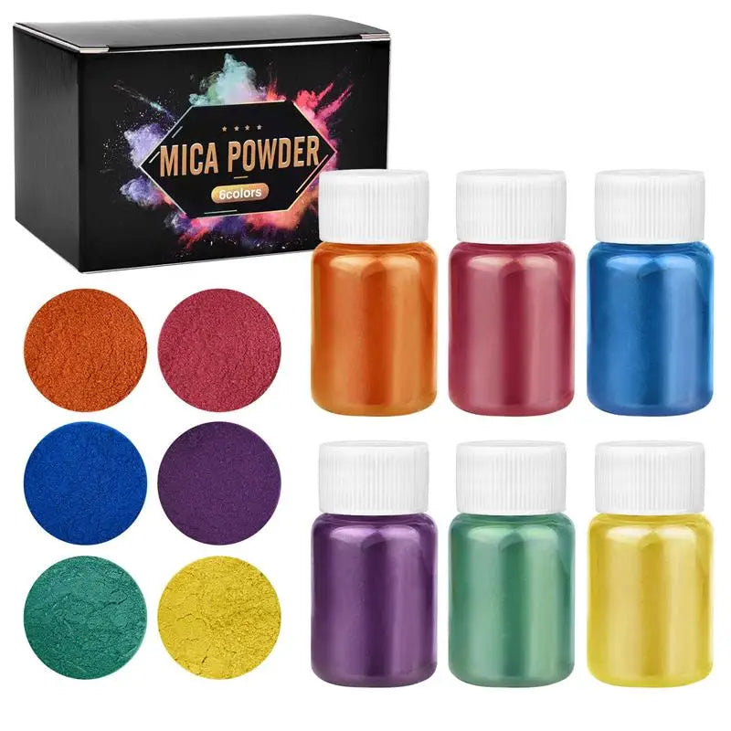 ELMAS 6 Color Pearl Powder Pigment for Epoxy Resin Crafts - Al Masam Stationery LLC