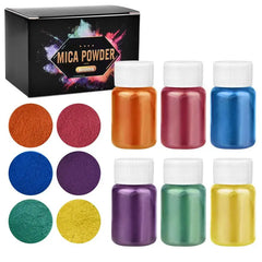 ELMAS 6 Color Pearl Powder Pigment Set for DIY Crafts