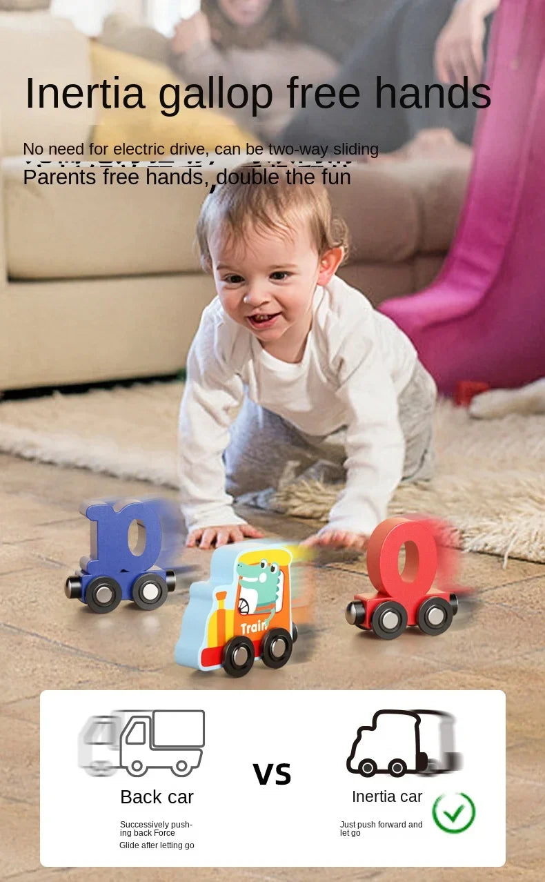 ELMAS Magnetic Dinosaur Train Number Wooden Toy Set - Al Masam Stationery LLC