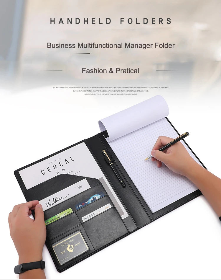 ELMAS Premium Leather A4 Portfolio Organizer Folder - Al Masam Stationery LLC