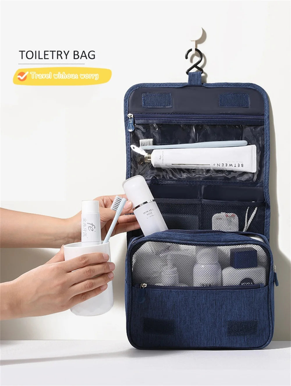 ELMAS Portable Toiletry Washbag with Hook Waterproof - Al Masam Stationery LLC