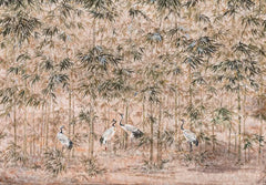 ELMAS Custom 3D Wallpaper Mural Bamboo Leaf Crane Decor - Al Masam Stationery LLC