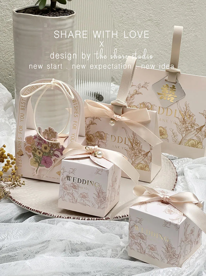 ELMAS 10/30/50Pcs Flower Wedding Portable Gift Boxes - Al Masam Stationery LLC
