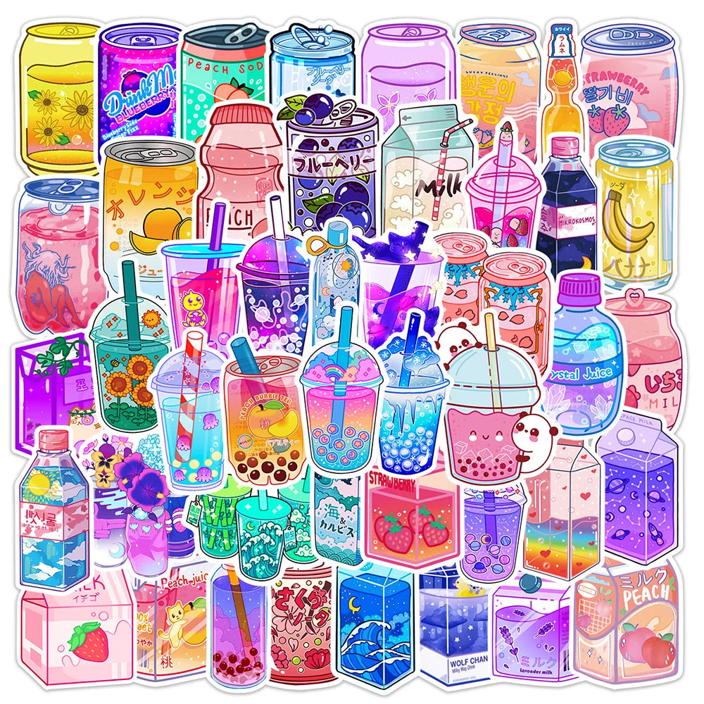 ELMAS Cute Drink Aesthetic Stickers for Personalization - Al Masam Stationery LLC