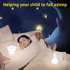 ELMAS Adorable Cat Night Light - 7-Color Touch Lamp