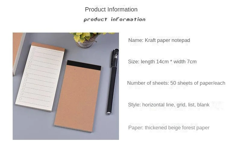 ELMAS Creative Kraft Paper 3PCs Tearable Notepad - Al Masam Stationery LLC