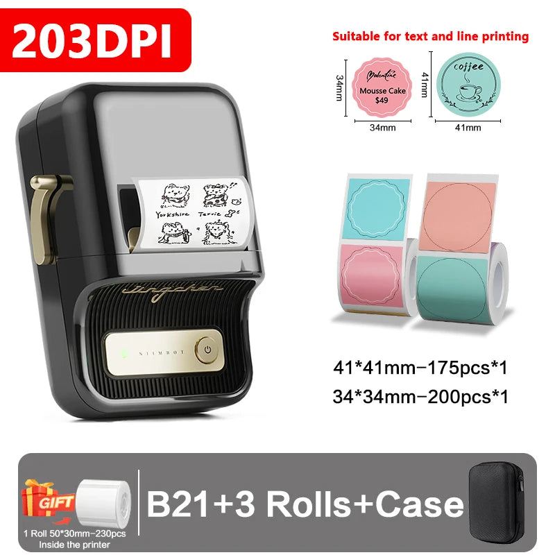 ELMAS Wireless Mini Thermal Label Printer for Home & DIY - Al Masam Stationery LLC