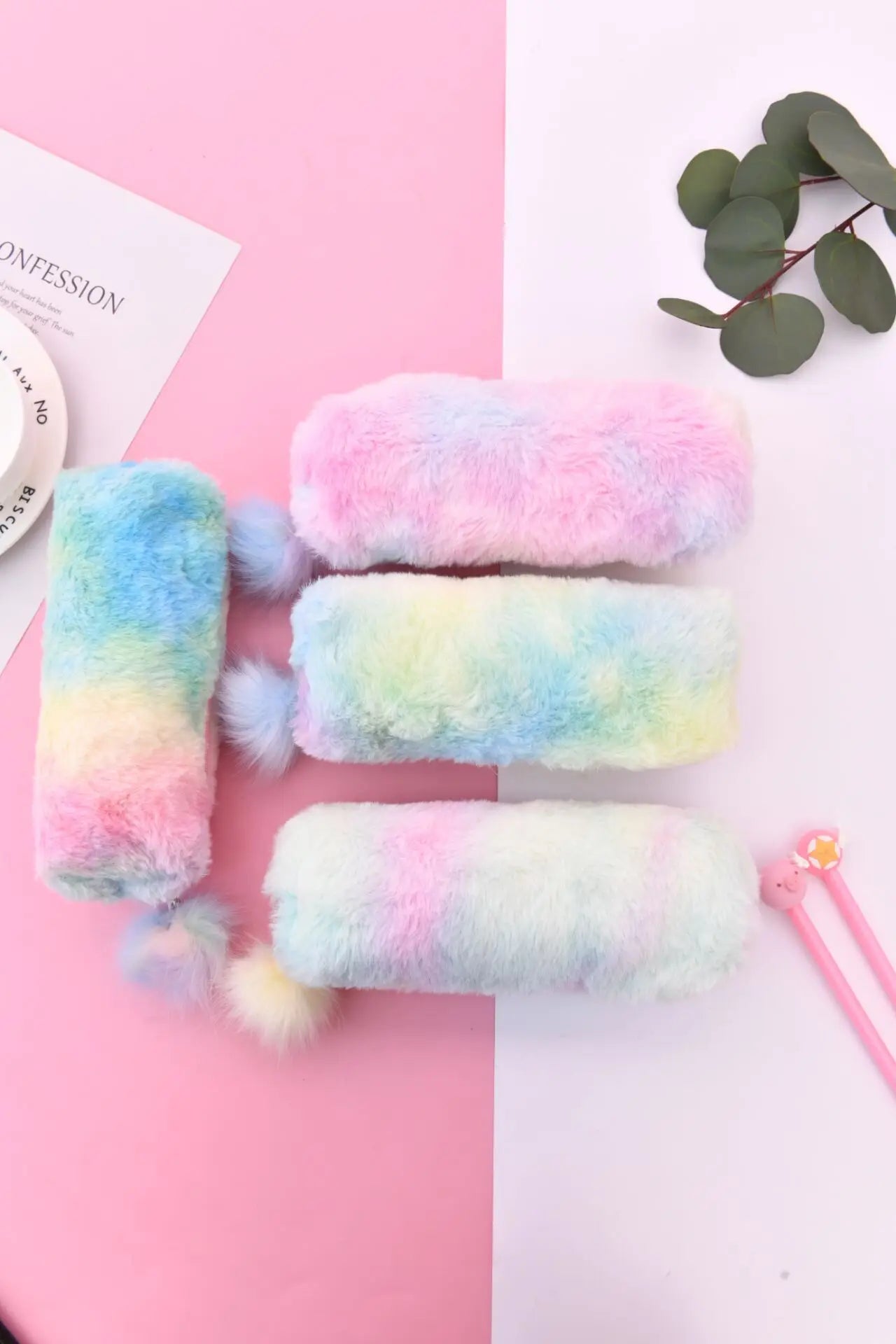 ELMAS Kawaii Plush Pen Bag - Stylish Organizer for Girls - Al Masam Stationery LLC