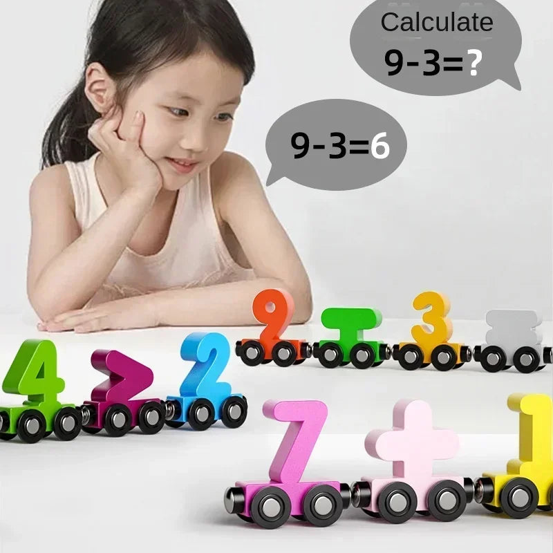 ELMAS Magnetic Dinosaur Train Number Wooden Toy Set - Al Masam Stationery LLC