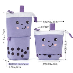 ELMAS Cute Milk Tea Pencil Case - Stylish Stationery Holder