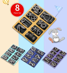 ELMAS - 8 Sets/Pack Chinese Ring Puzzles for All Ages