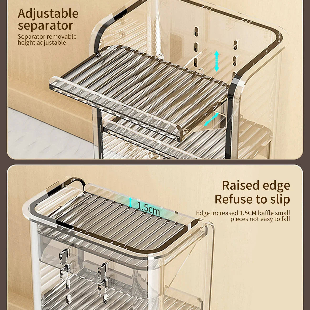 ELMAS Acrylic Makeup Organizer Storage Box for Jewelry - Al Masam Stationery LLC