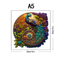 ELMAS Wooden Puzzle Gifts - Cat & Peacock Intelligence Game - Al Masam Stationery LLC