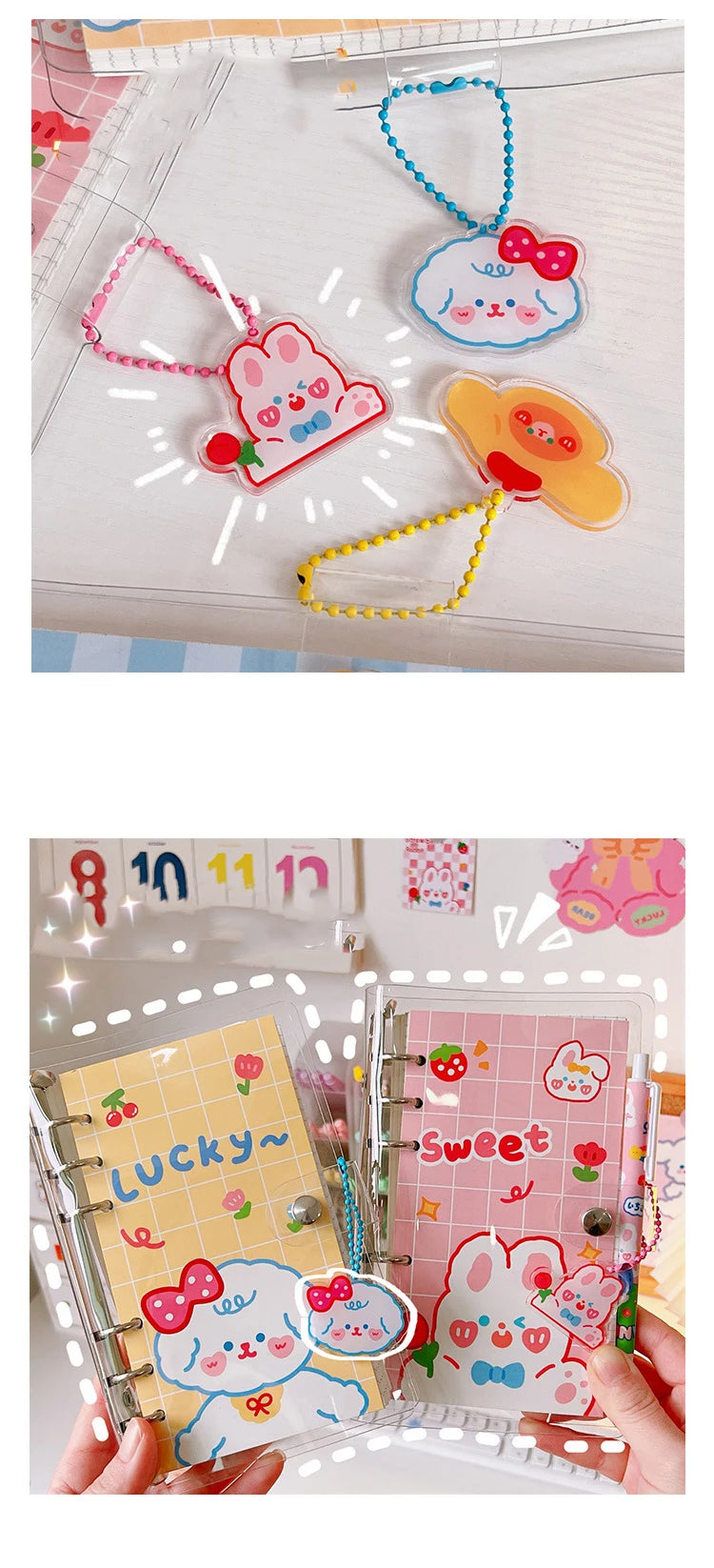 ELMAS Kawaii PVC Loose-leaf Notebook Cover DIY Journal - Al Masam Stationery LLC