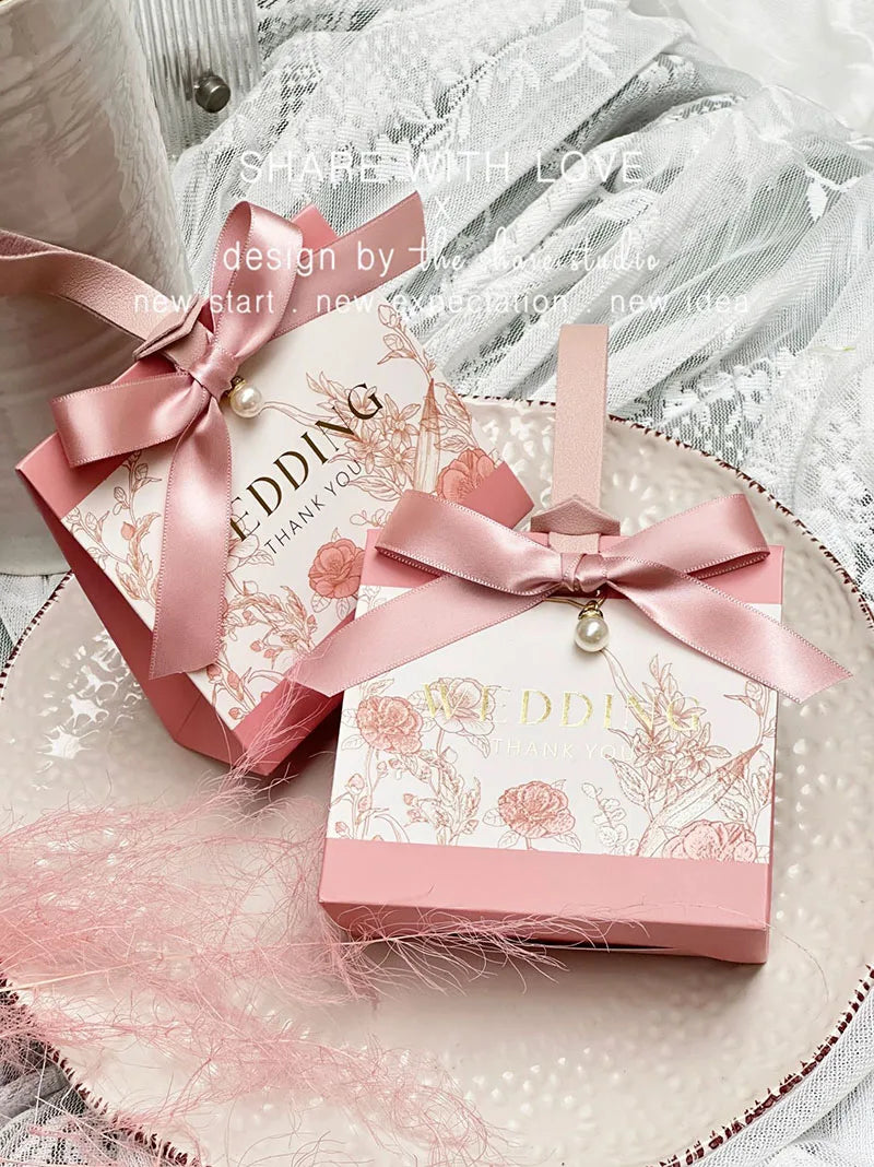 ELMAS 10/30/50Pcs Flower Wedding Boxes With Ribbons - Al Masam Stationery LLC