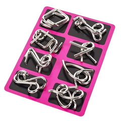 ELMAS Chinese Puzzle Games 8pcs Set Anti-Stress Toys - Al Masam Stationery LLC
