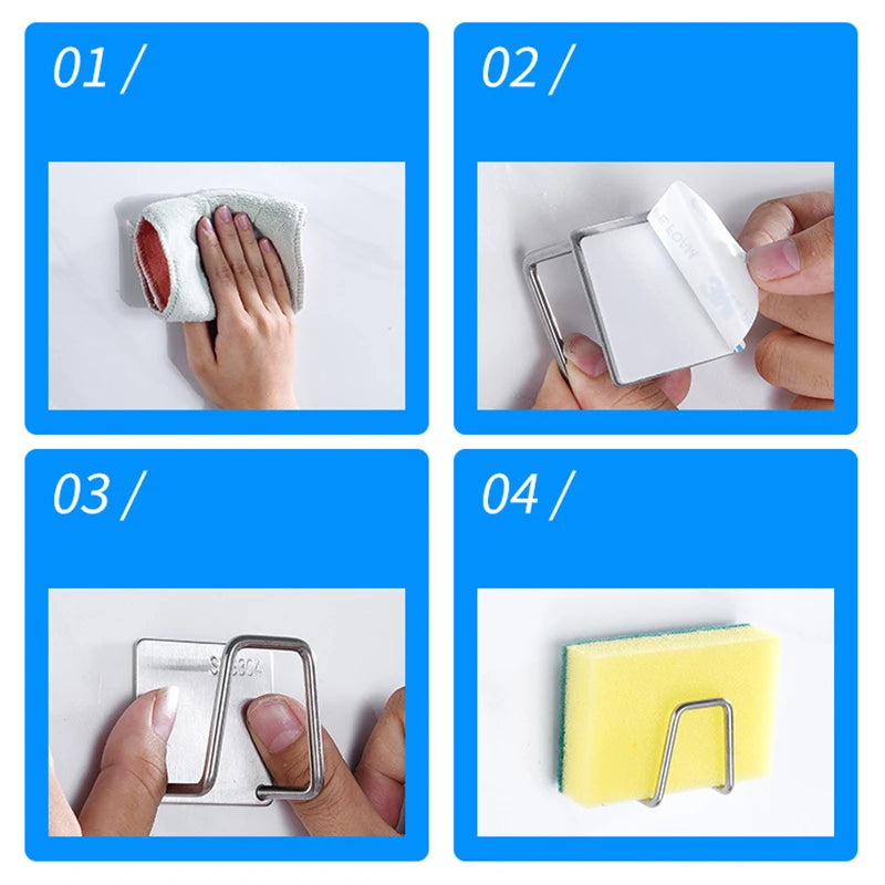 ELMAS Kitchen Stainless Steel Sink Sponges Holder Rack - Al Masam Stationery LLC