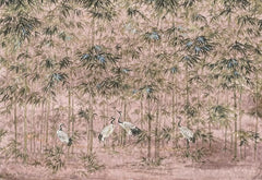 ELMAS Custom 3D Wallpaper Mural Bamboo Leaf Crane Decor - Al Masam Stationery LLC