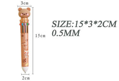 ELMAS Kawaii Teddy Bear Multi-Color Press Pen Set