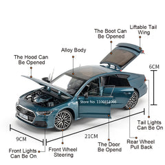 ELMAS 1/24 A7 Alloy Model Car Toys with Light Sound