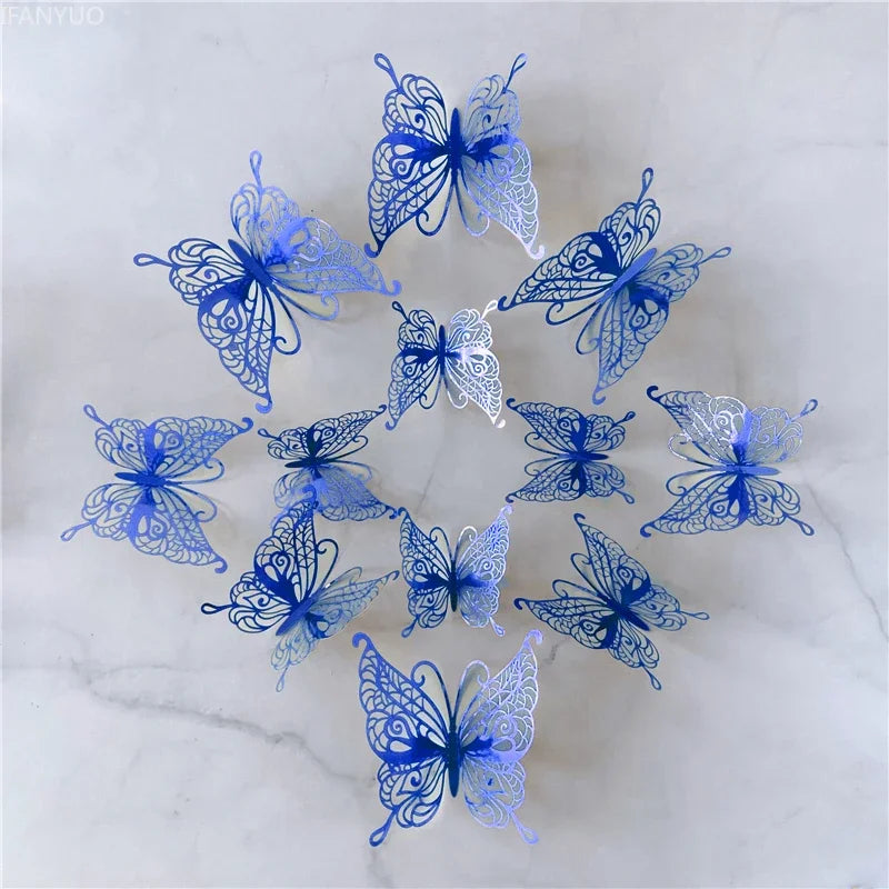 ELMAS 12Pcs 3D Butterfly Wall Stickers Home Decor Set - Al Masam Stationery LLC