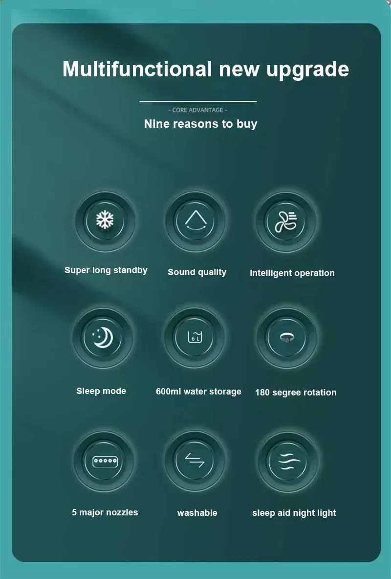 ELMAS New 3 In 1 Portable Humidifier Fan For Home - Al Masam Stationery LLC