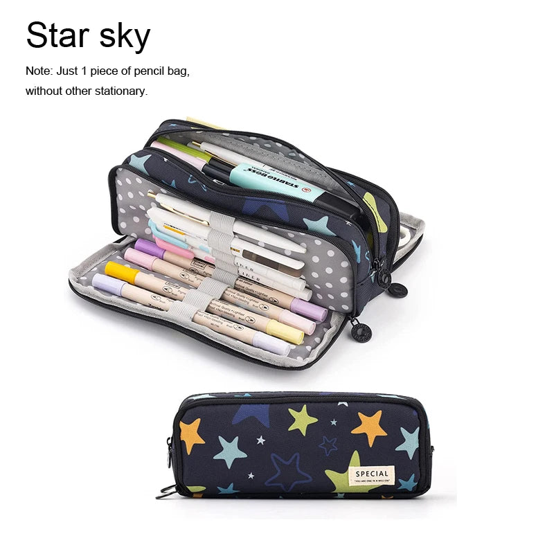 ELMAS Stylish Purple 3/4 Compartment Pencil Case for Kids - Al Masam Stationery LLC
