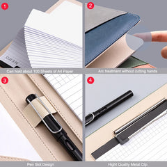 ELMAS Elegant A4 PU Leather Clipboard Folder for Office