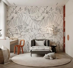 ELMAS Custom 3D Wallpaper Mural White Peacock Garden - Al Masam Stationery LLC