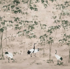 ELMAS Custom 3D Wallpaper Mural Bamboo Leaf Crane Decor - Al Masam Stationery LLC