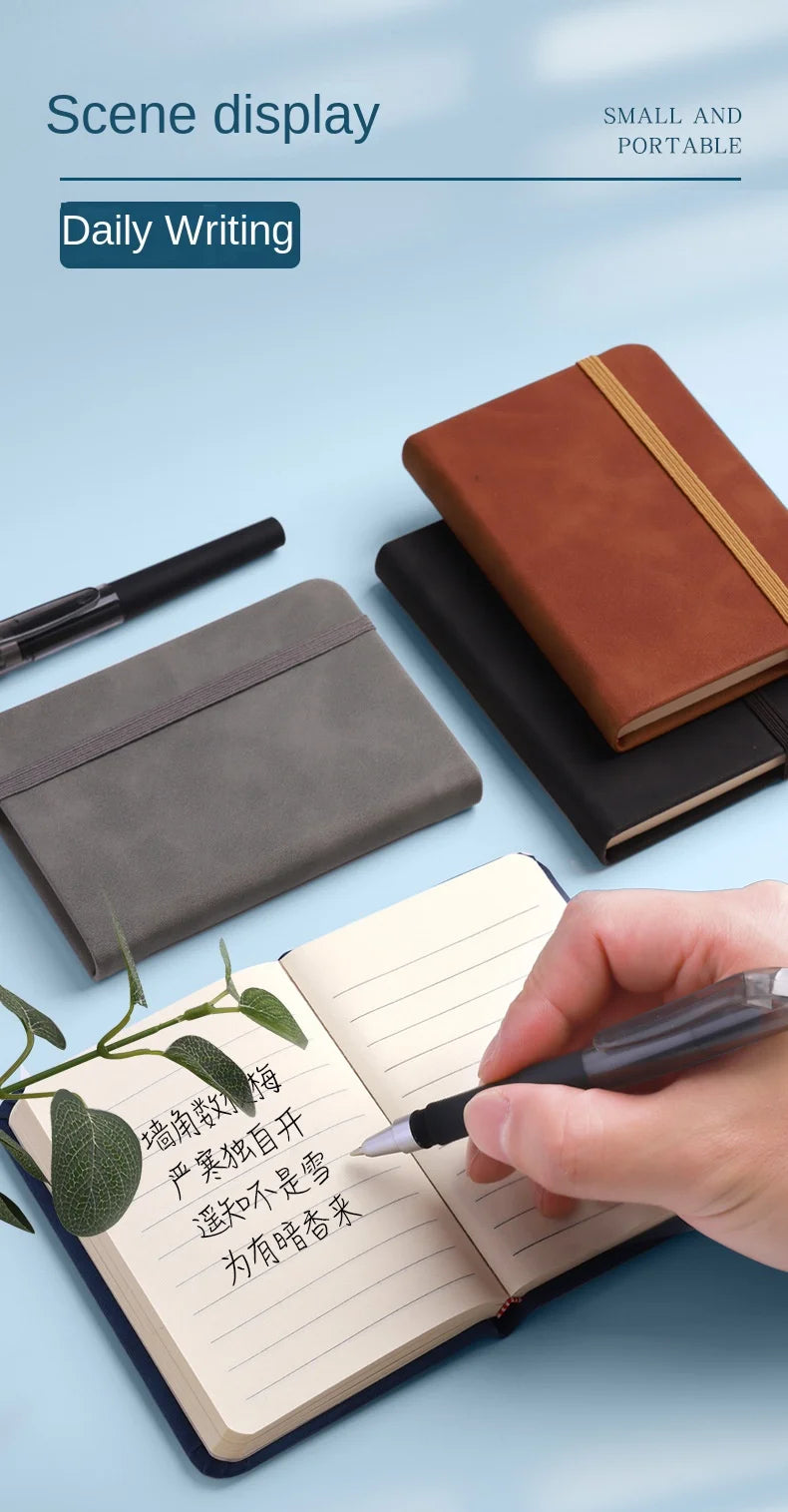ELMAS Mini Book A7 Portable Leather Waterproof Notebook - Al Masam Stationery LLC