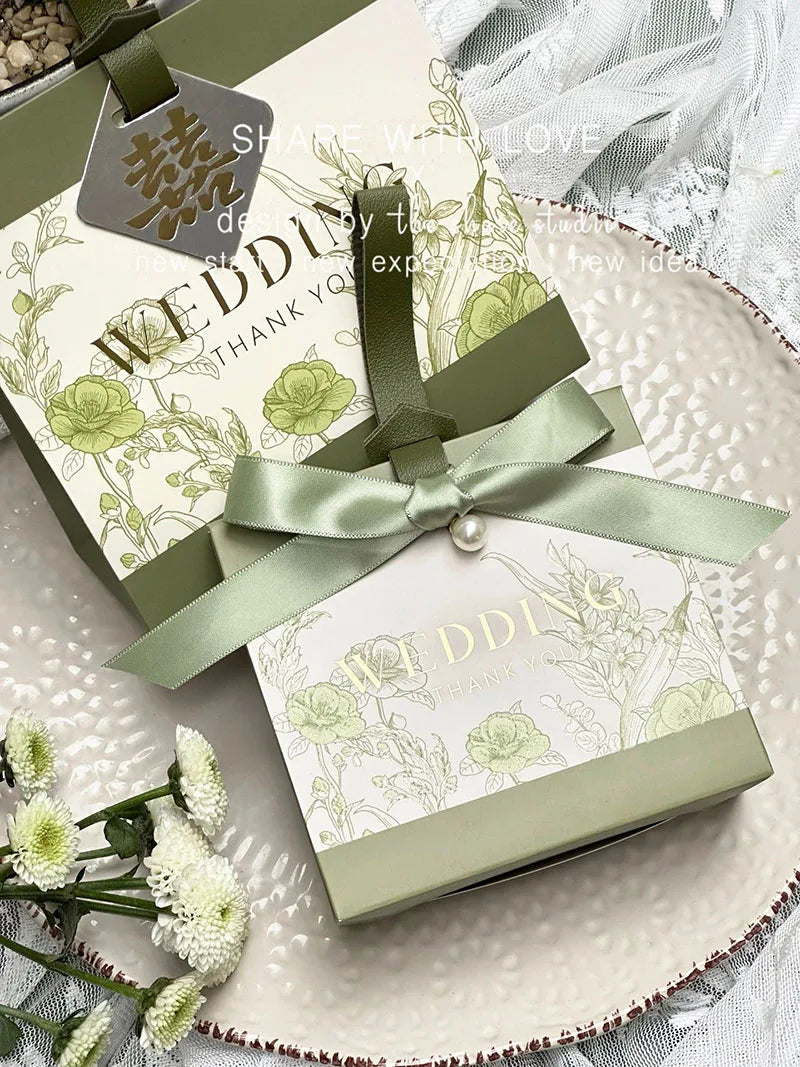 ELMAS 10/30/50Pcs Flower Wedding Boxes With Ribbons - Al Masam Stationery LLC