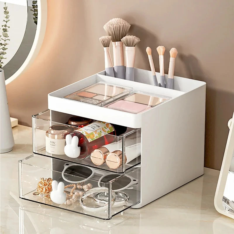 ELMAS Small Desktop Organizer with Drawer for Office & Makeup - Al Masam Stationery LLC