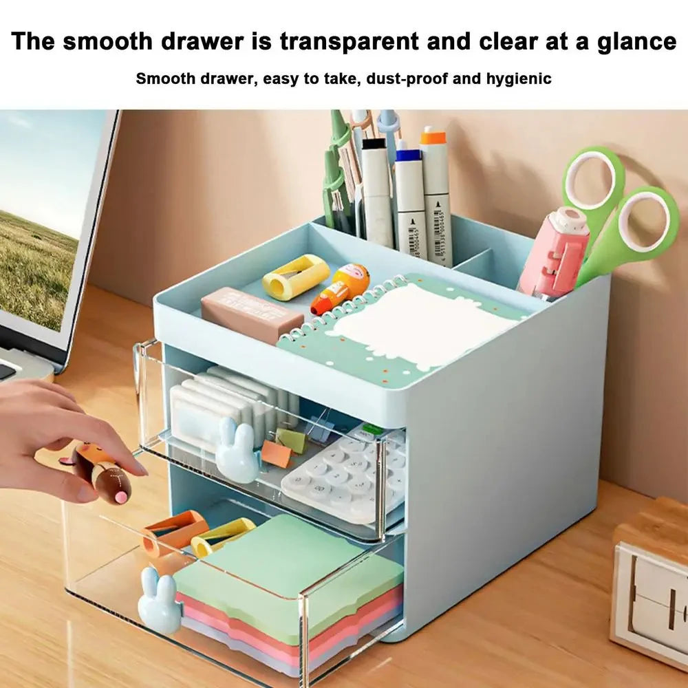ELMAS Small Desktop Organizer with Drawer for Office & Makeup - Al Masam Stationery LLC