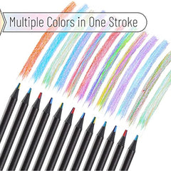 ELMAS 10 Pcs Colored Black Wood Pencils for Art