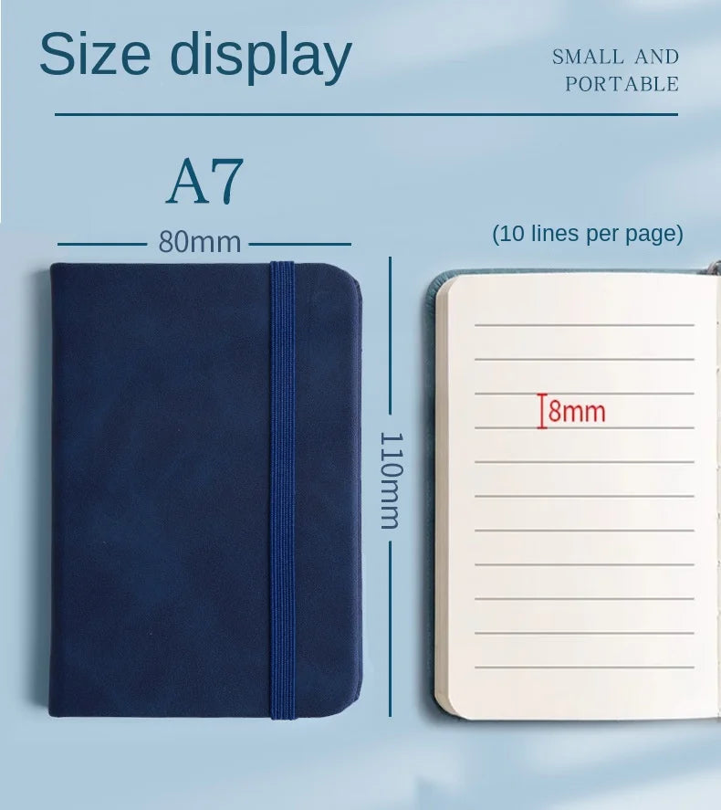 ELMAS Mini Book A7 Portable Leather Waterproof Notebook - Al Masam Stationery LLC
