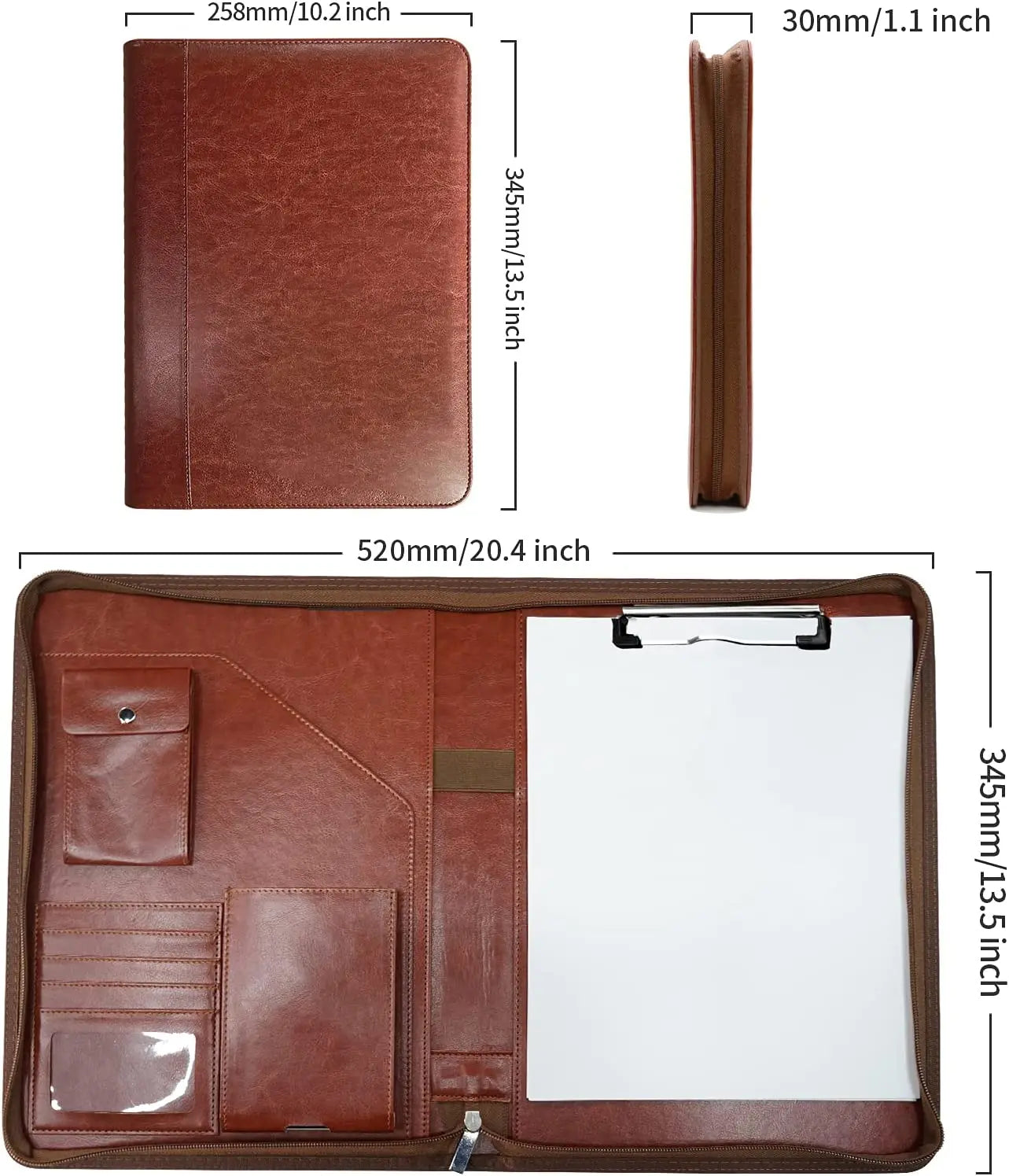 ELMAS Premium Multifunctional A4 Leather Conference Organizer - Al Masam Stationery LLC