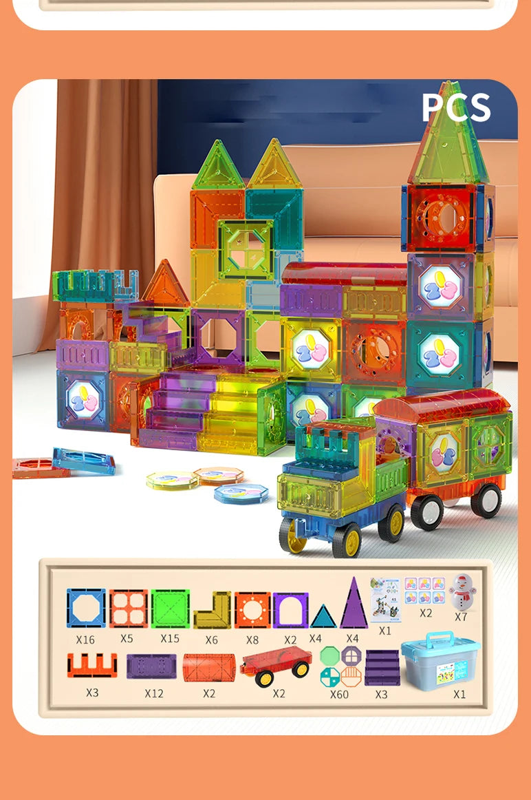 ELMAS Creative Magnetic Building Tiles for Kids - Al Masam Stationery LLC