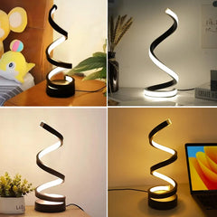 ELMAS Dimmable LED Spiral Table Lamp for Modern Bedrooms