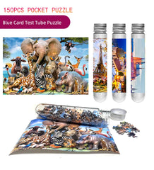 ELMAS 150PCS Mini Wild Animal Test Tube Jigsaw Puzzle