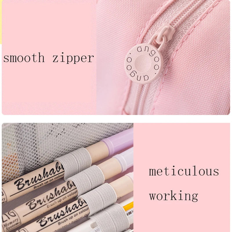 ELMAS Stylish Purple 3/4 Compartment Pencil Case for Kids - Al Masam Stationery LLC