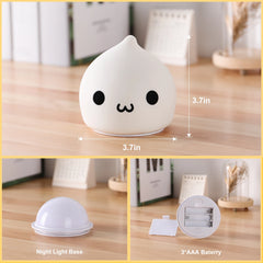 ELMAS Adorable Cat Night Light - 7-Color Touch Lamp