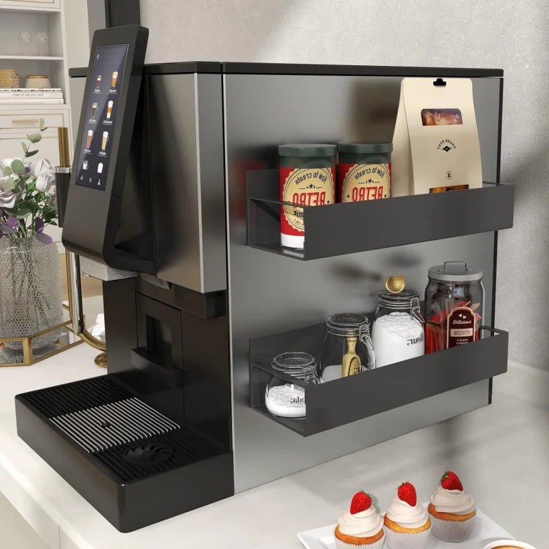 ELMAS Magnetic Fridge Shelf Spice Storage Rack Black Iron - Al Masam Stationery LLC