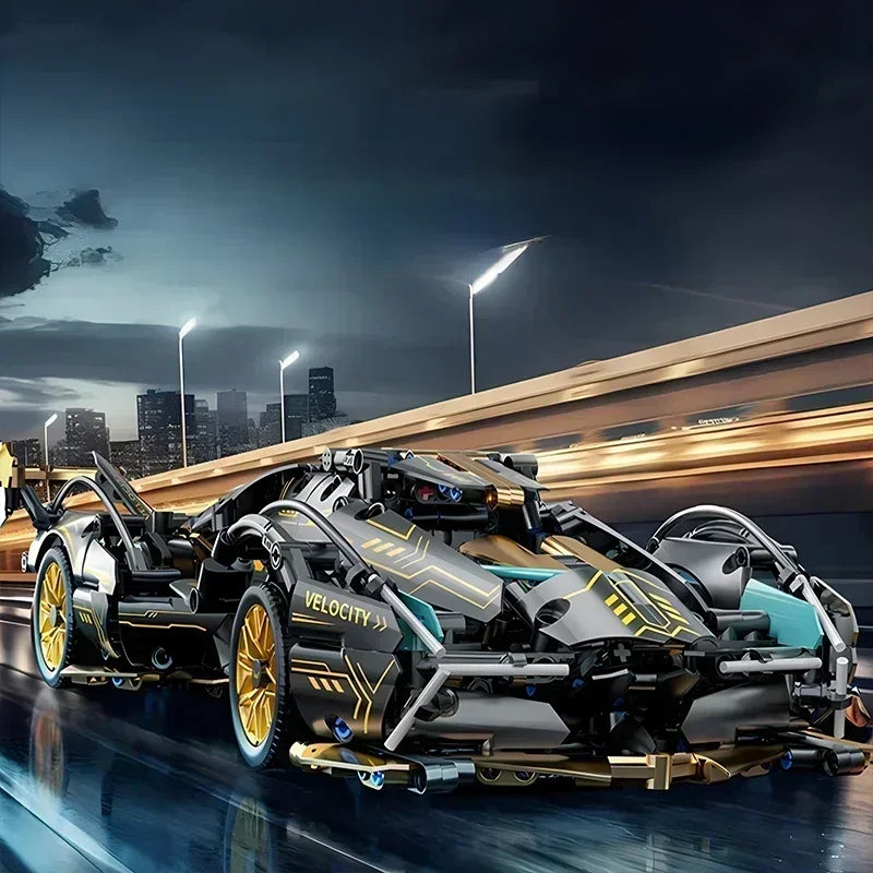 ELMAS 2024 Black V12 Block Roadster RC Tech Racer Toy - Al Masam Stationery LLC