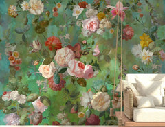 ELMAS Beibehang European Retro Rose Wallpaper Mural - Al Masam Stationery LLC