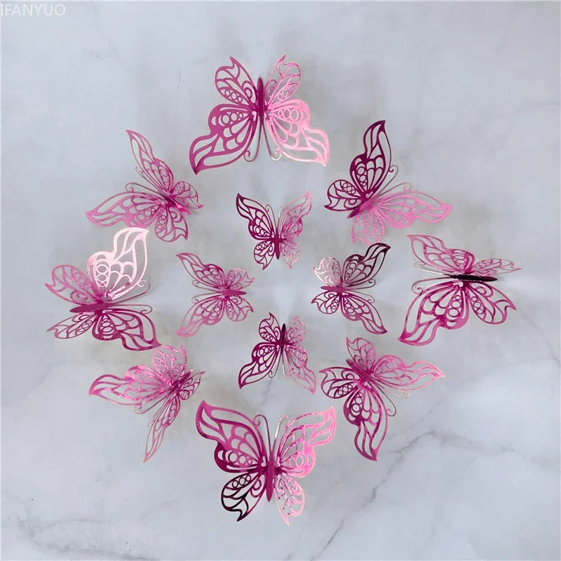 ELMAS 12Pcs 3D Butterfly Wall Stickers Home Decor Set - Al Masam Stationery LLC