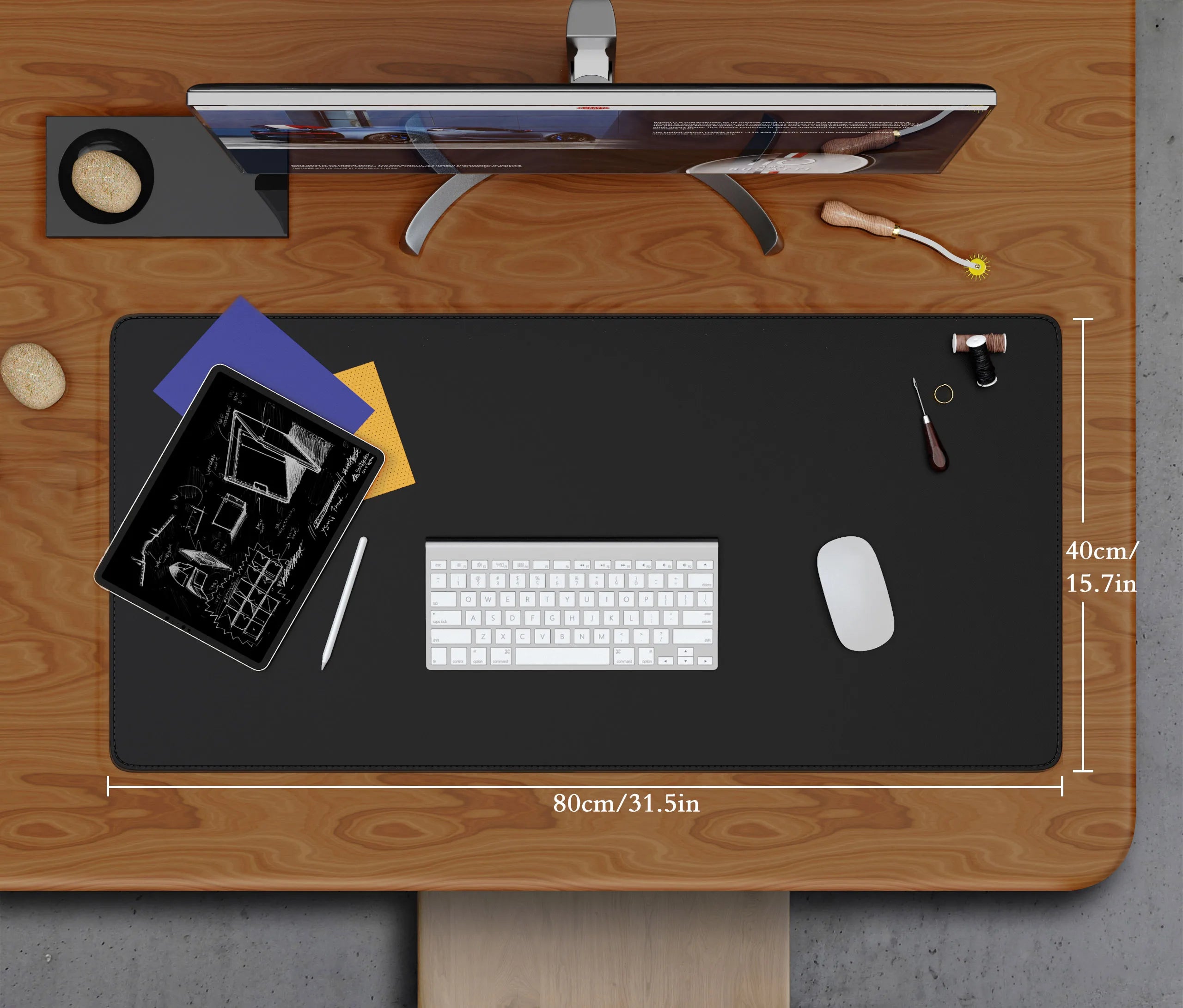 ELMAS Premium Dual-Sided Cork & Leather Mouse Pad - Al Masam Stationery LLC